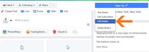 Edit Facebook sign up button