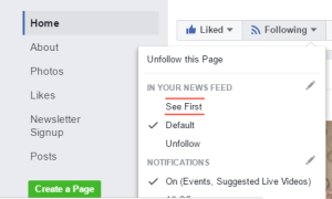 Facebook news feed prioritization for facebook marketing