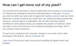 Facebook Pixel Advanced Features