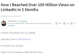 Josh Fechter LinkedIn Story