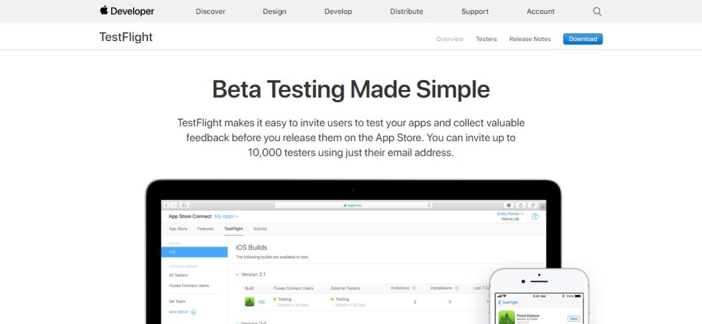 TestFlight - For Mobile App Apple Developers. Desktop and mobile app beta testing sites