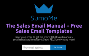 Lead generation strategy - content upgrade example from Sumo of o - The Sales Email Manual