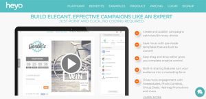 Heyo screenshot - viral marketing contest platform - StartupDevKit