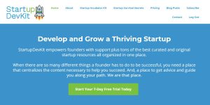 StartupDevKit - Free Trial Example on main page for lead generation strategies