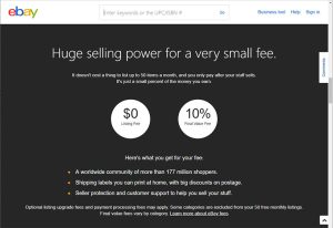 eBay percentage-based listing fee business model