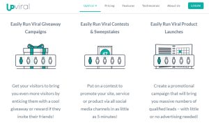 upviral screenshot - viral marketing software - StartupDevKit