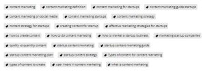 Startup content marketing post tags for SEO